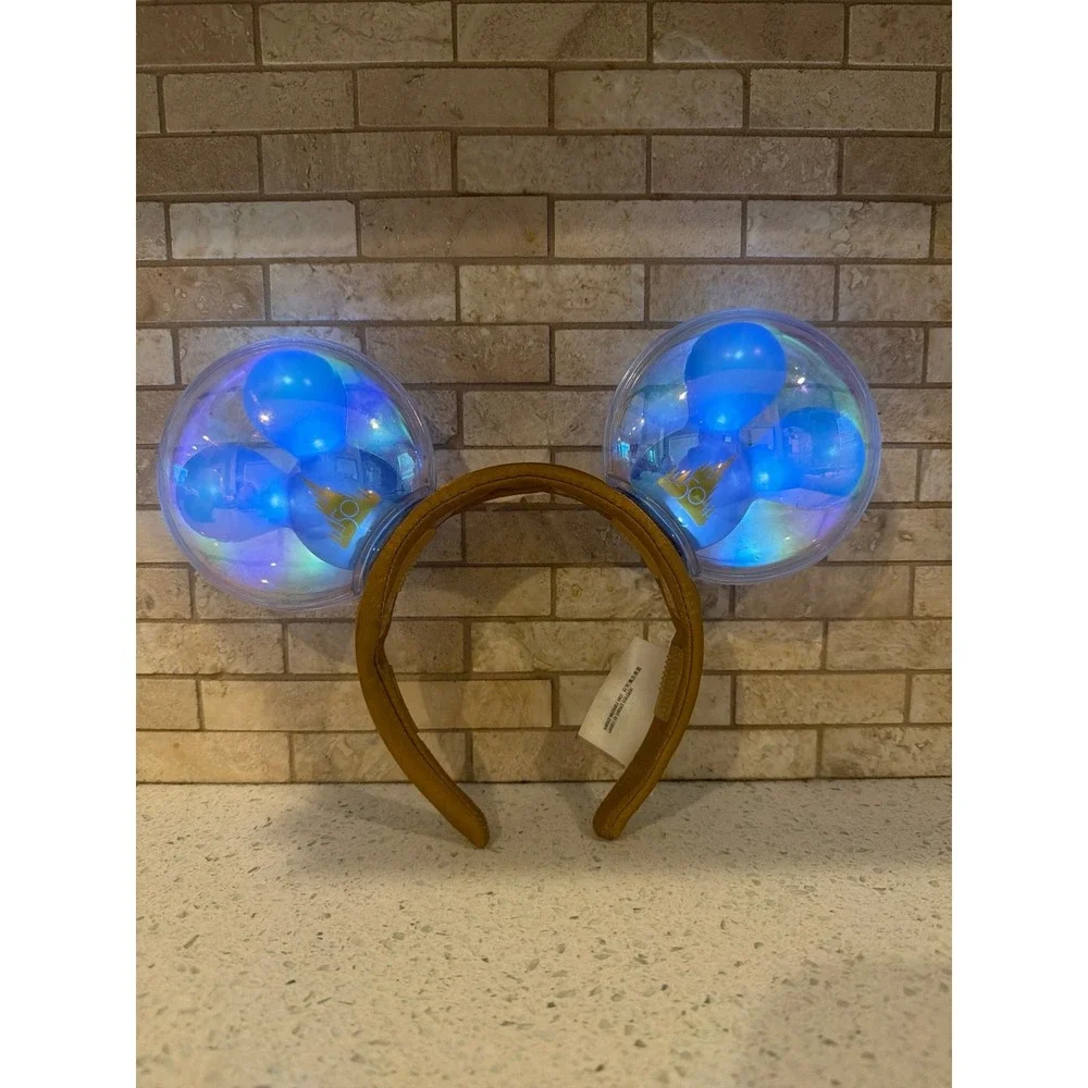 Disney 2022 50th Anniversary Mickey Mouse Blue Balloon Light-Up Ear Headband